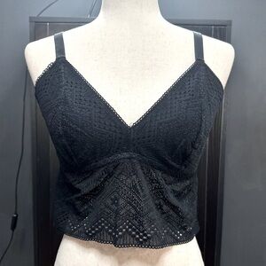 Auden Black Lace Crop Cami